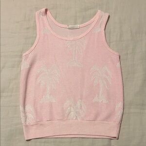 Vintage Pink Palm Knit Tank Top
